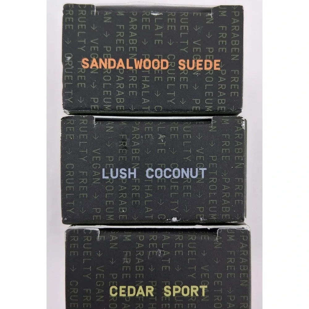 Papatui Enriching Bar Soap 3 Pack of 1.4 oz Lush Coconut‎ Sandalwood Cedar Sport